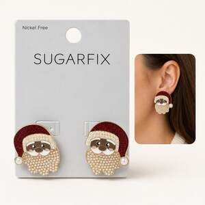 SugarFix by BaubleBar Holiday Icon Santa Puppy Pearl Stud Earrings